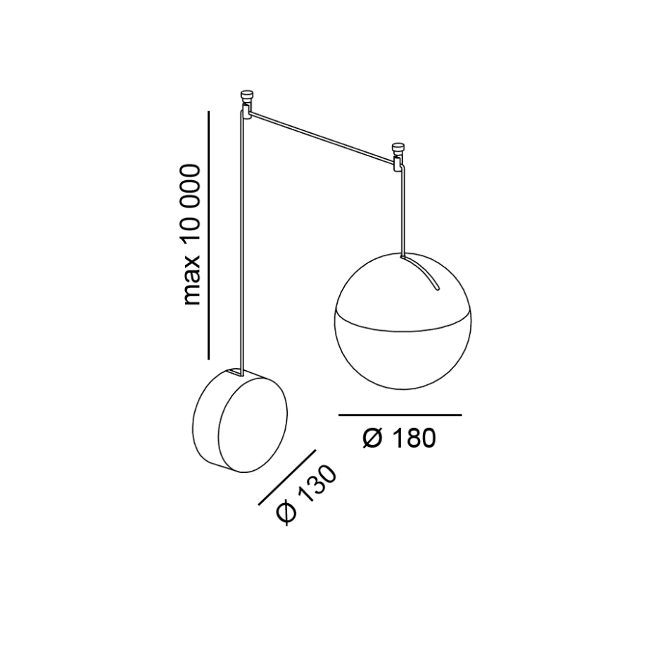 LTX Ball L, Závìsné svítidlo, LED 28W, Dim to warm 1800-3000K, IP20, èerná