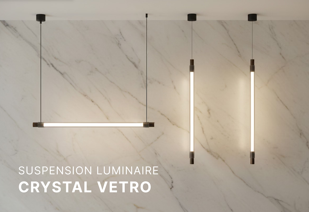 LTX Crystal Vetro, Závìsné svítidlo 113cm,o6cm, LED 15W, 1800-3000K, 680lm, DC24V, Sklo/Mosaz